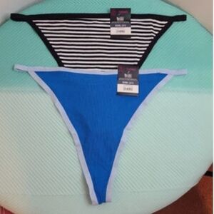 Striped and Blue Thong SetNWT No Boundaries 2pk Cotton String Thong Panties